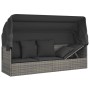 vidaXL Outdoor-Loungebett mit Dach und Kissen Grau Poly Rattan 319568_10