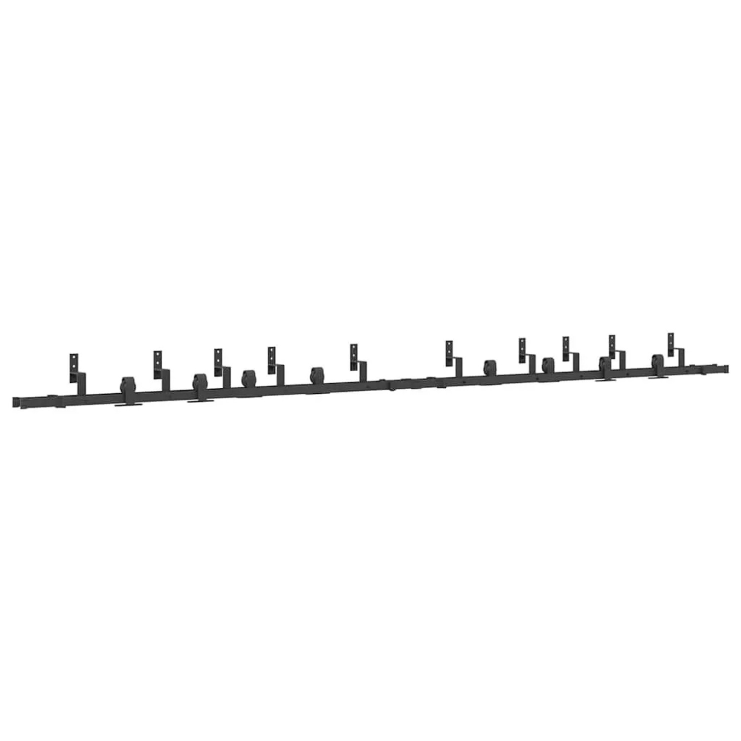 vidaXL Schiebetürbeschlag-Set 400 cm Stahl Schwarz 3295750