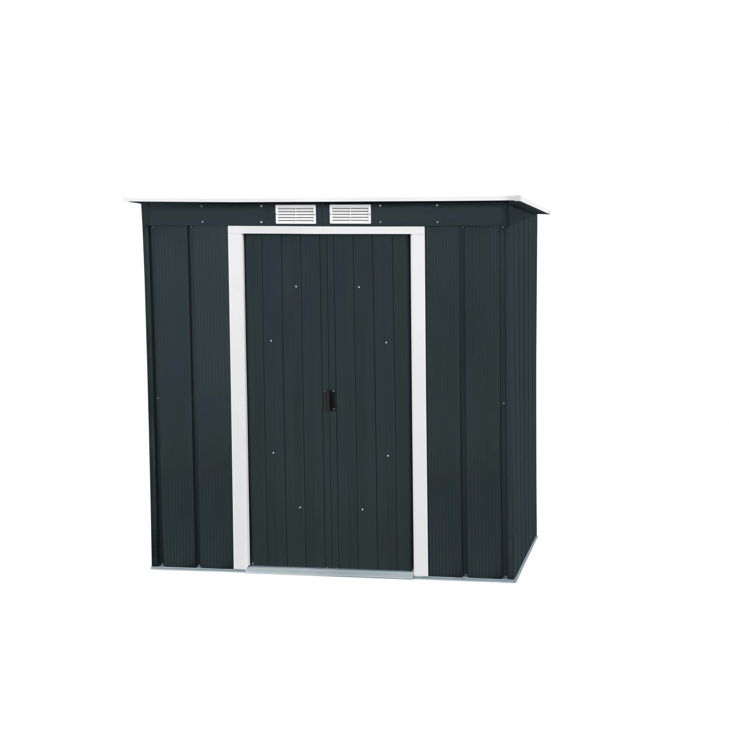 Duramax Metallgerätehaus Pent Roof Eco 6x4 in Anthrazit, Gerätehaus mit Pultdach.