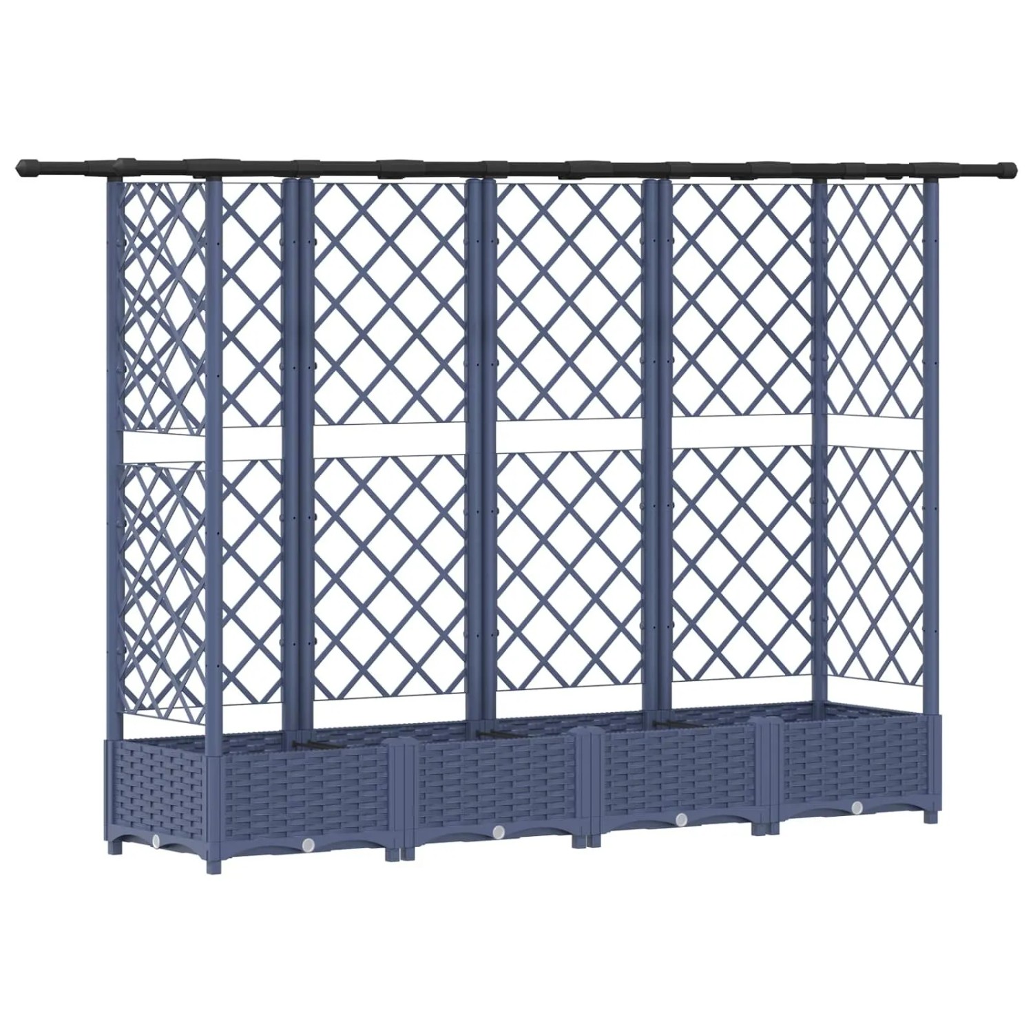 vidaXL Hochbeet mit Rankgitter und Dach Grau 202,5 x 40 x 123 cm PP 42032571