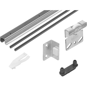 Hettich TopLine 2 Schiebetürbeschlag Set für 2 Türen bis 25kg, Stahl/Kunststoff.