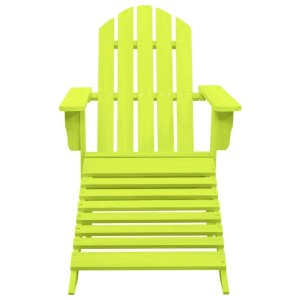 Grüner Adirondack Gartenstuhl mit Fußteil aus Tannenholz.