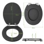 Anthrazitfarbener Toilettendeckel mit Motiv Nora, Absenkautomatik und Soft Close Funktion.