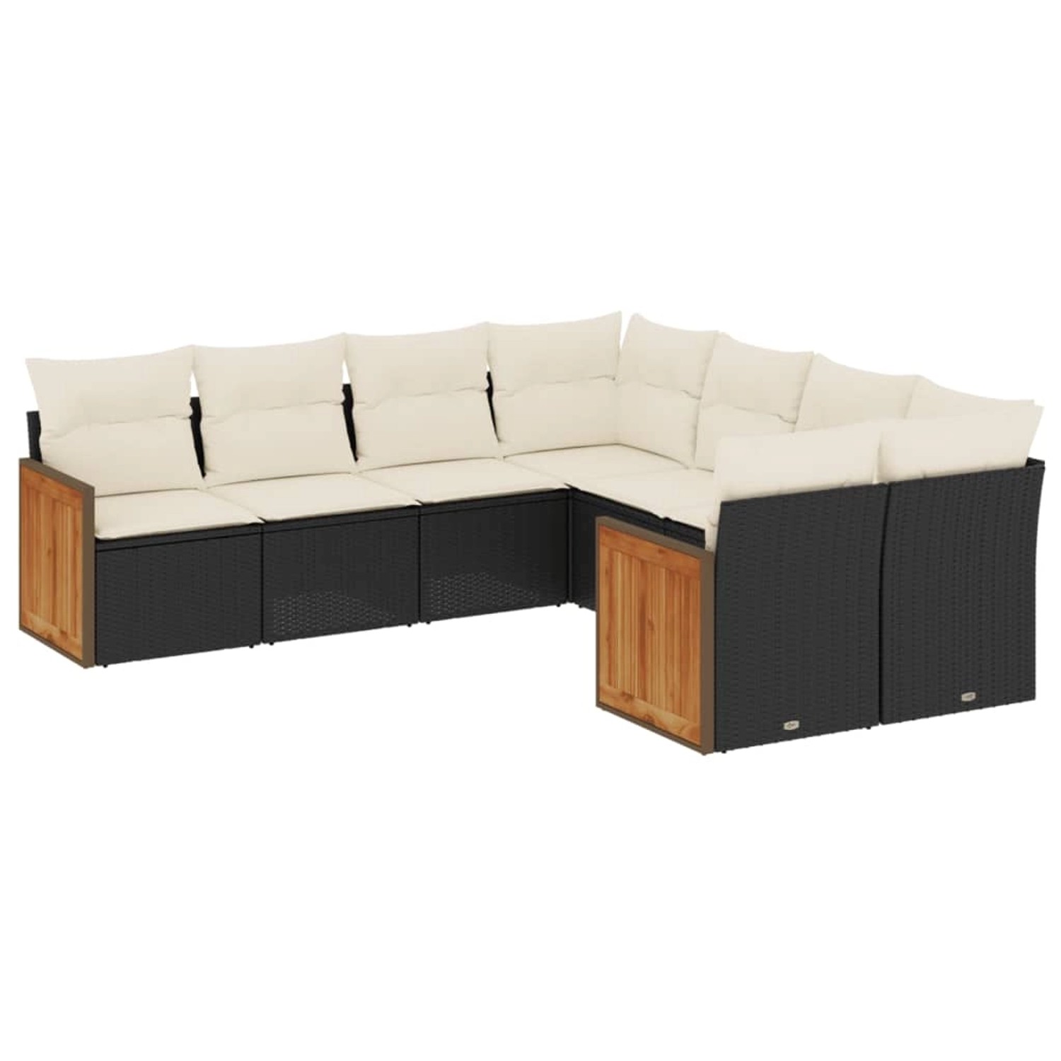 vidaXL 8-Tlg Garten-Sofagarnitur mit Kissen Schwarz Poly Rattan 3228233 günstig online kaufen