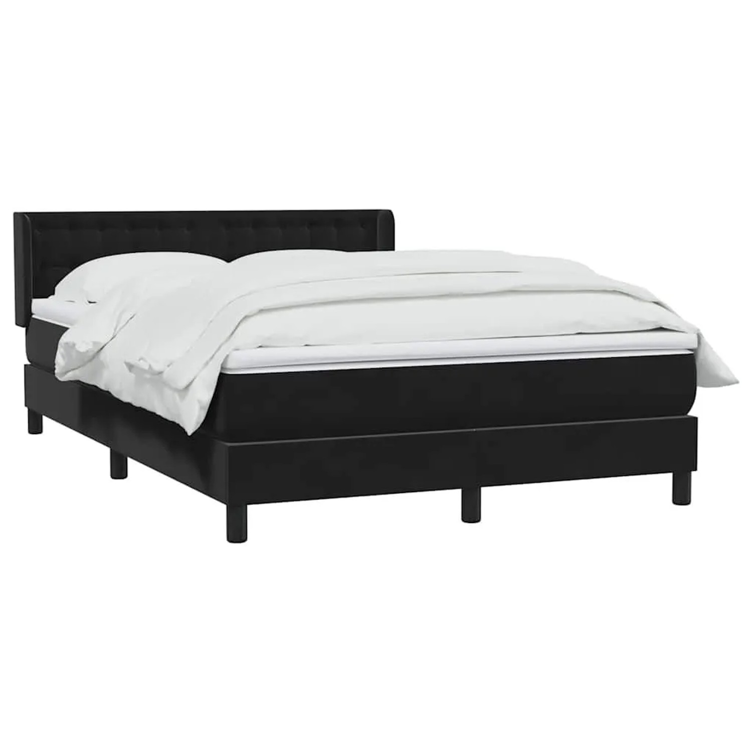 vidaXL Boxspringbett mit Matratze Schwarz 160x220 cm Samt 3318497 günstig online kaufen