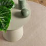 Sandfarbener, runder vidaXL Kurzflorteppich HUARTE, Ø 80 cm, weich und waschbar.