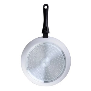 Fackelmann Arcadalina Pfanne, 28 cm, Keramikbeschichtung, weiß mit schwarzem Griff.