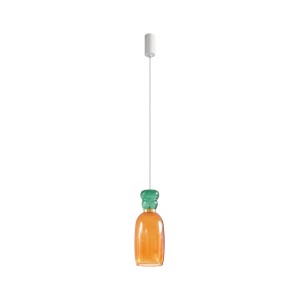 Lucande LED Pendelleuchte Fay 10020444 für Kinder Junges Wohnen in Gelb aus Glas 1-flammig Küchenleuchte