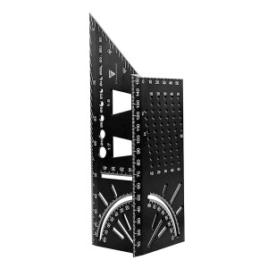 STAHLWERK Gehrungswinkel-Lineal mit Anschlag und Bohrlehre. Handwerkzeug zum Messen und Anzeichnen.