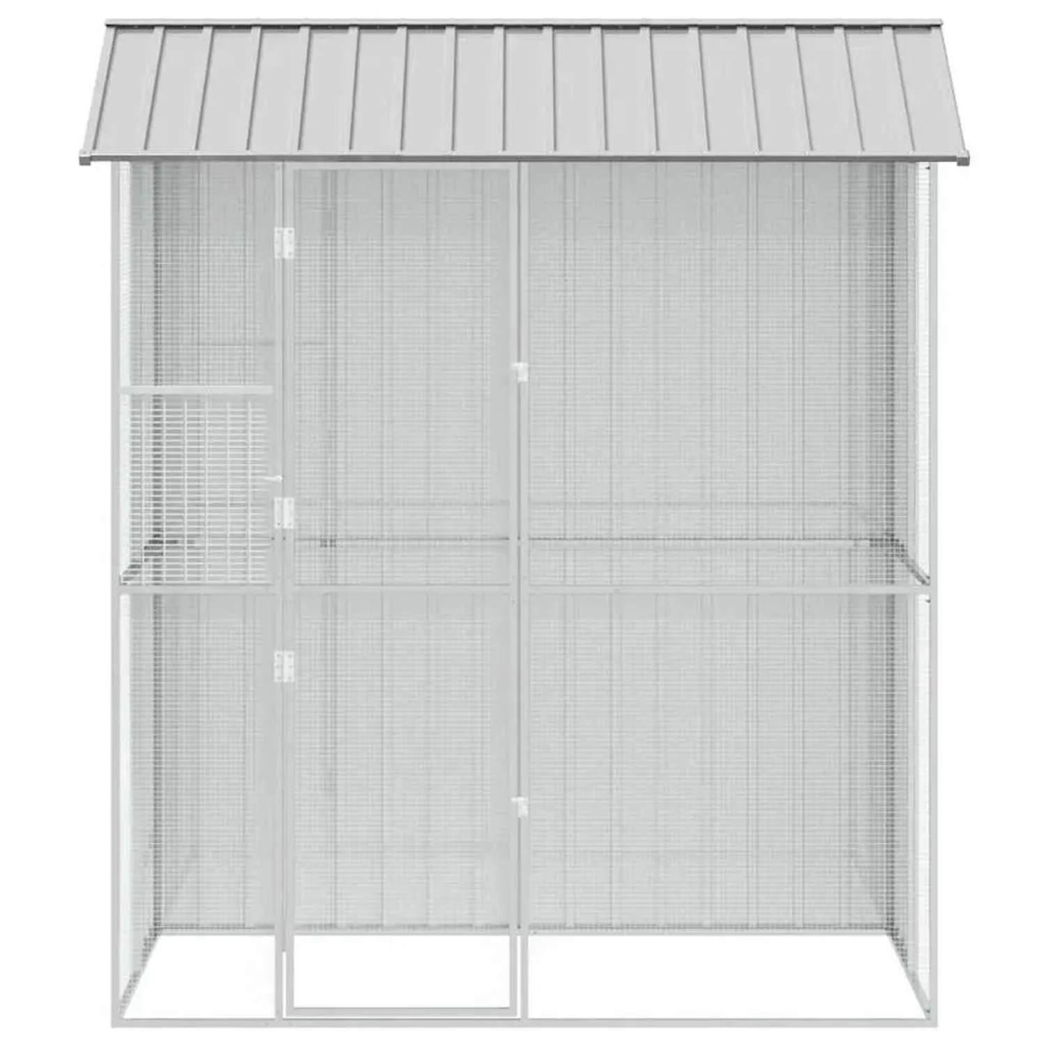 vidaXL Vogelkäfig Grau 215 x 110 x 247 cm Verzinkter Stahl 3325173_5