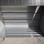 Offene, anthrazitfarbene Trimetals Aufbewahrungsbox Sesame, ideal für Fahrräder und Gartengeräte.