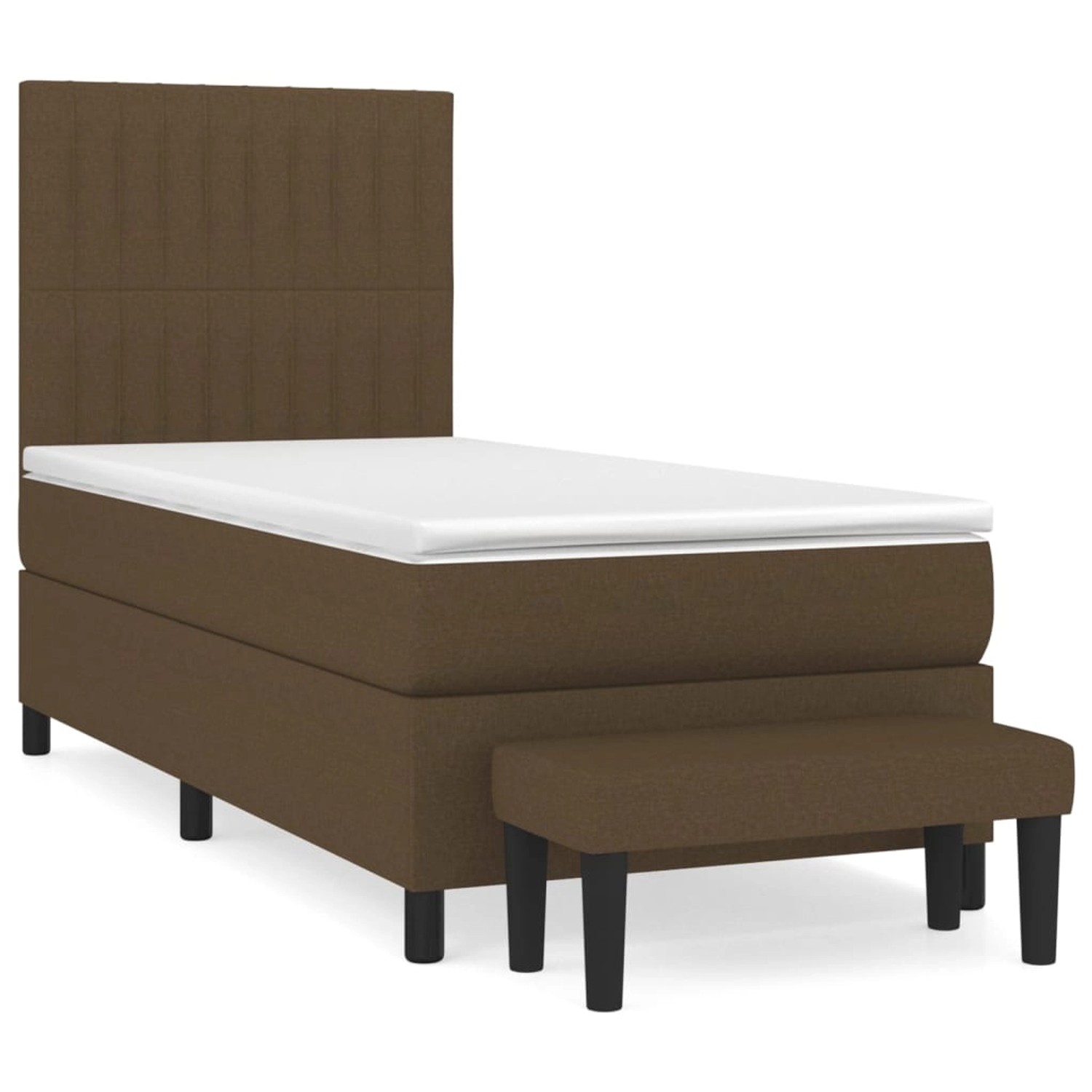 vidaXL Boxspringbett mit Matratze Dunkelbraun 90x200 cm Stoff1468703 günstig online kaufen