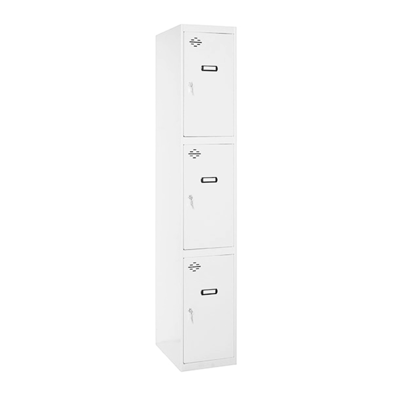 PROREGAL Spind AMEGO HxBxT 180 x 40 x 50 cm 3 Abteile Grundmodul Weiß-Weiß günstig online kaufen
