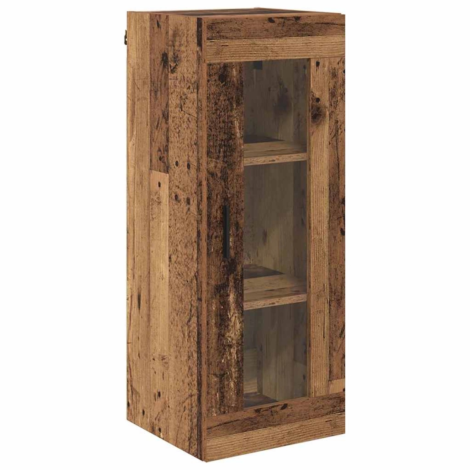 vidaXL Wandschrank Altholz 34,5 x 34 x 90 cm Holzwerkstoff und Glas 882622 günstig online kaufen