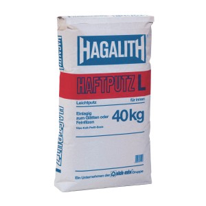 Sack Hagalith-Haftputz L, 40 kg, einlagiger Gipsputz zum Glätten und Feinfilzen für Innen.