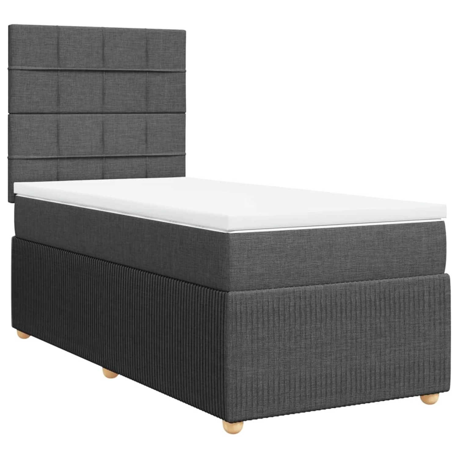 vidaXL Boxspringbett mit Matratze Dunkelgrau 90x190 cm Stoff2103214 günstig online kaufen