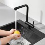 AICA Wasserhahn Faltbare 360° Drehbare Schwarz Küchenarmatur 304 Edelstahl Hochdruckfest Mischbatterie Spültischarmatur_7