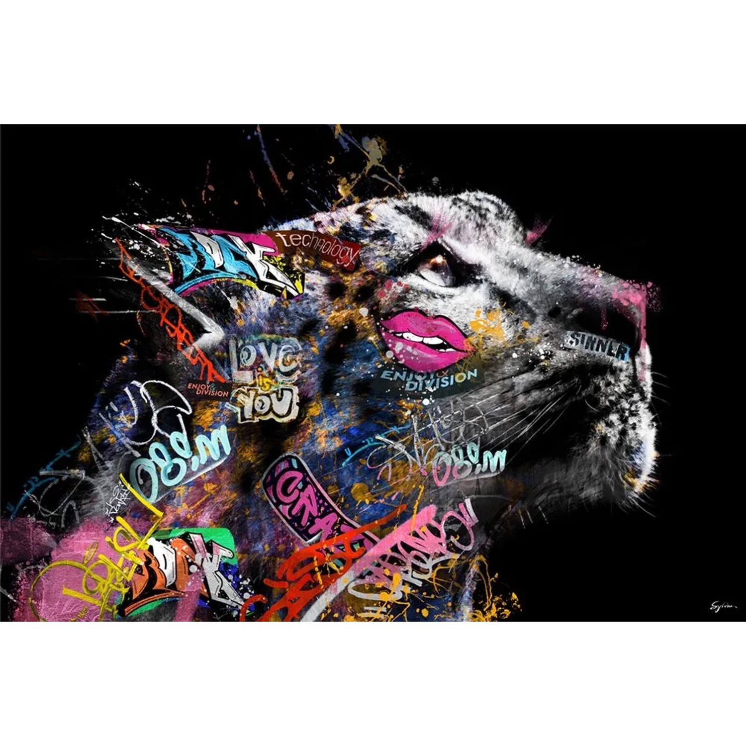 Art Universe Leinwandbild Comic Art Löwe 80 x 120 cm