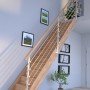 StarWood Treppe Rhodos Eiche, gerade, mit Design-Geländer und Setzstufen. FSC®-zertifiziert.
