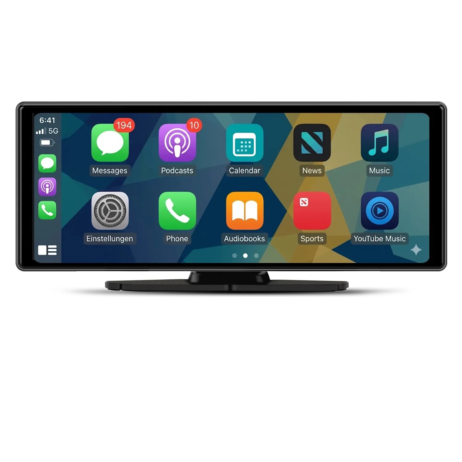 JUNSUN CARPLAY 10 Zoll Portable Autoradio mit 1024 Und 600 Touchscreen AUX Halterung Und Saugnapf