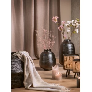 Schwarzer Aufbewahrungskorb Minimalist Zen (35 cm) aus Seegras, geflochtenes Design, Teil der Deko-Figuren Kollektion.