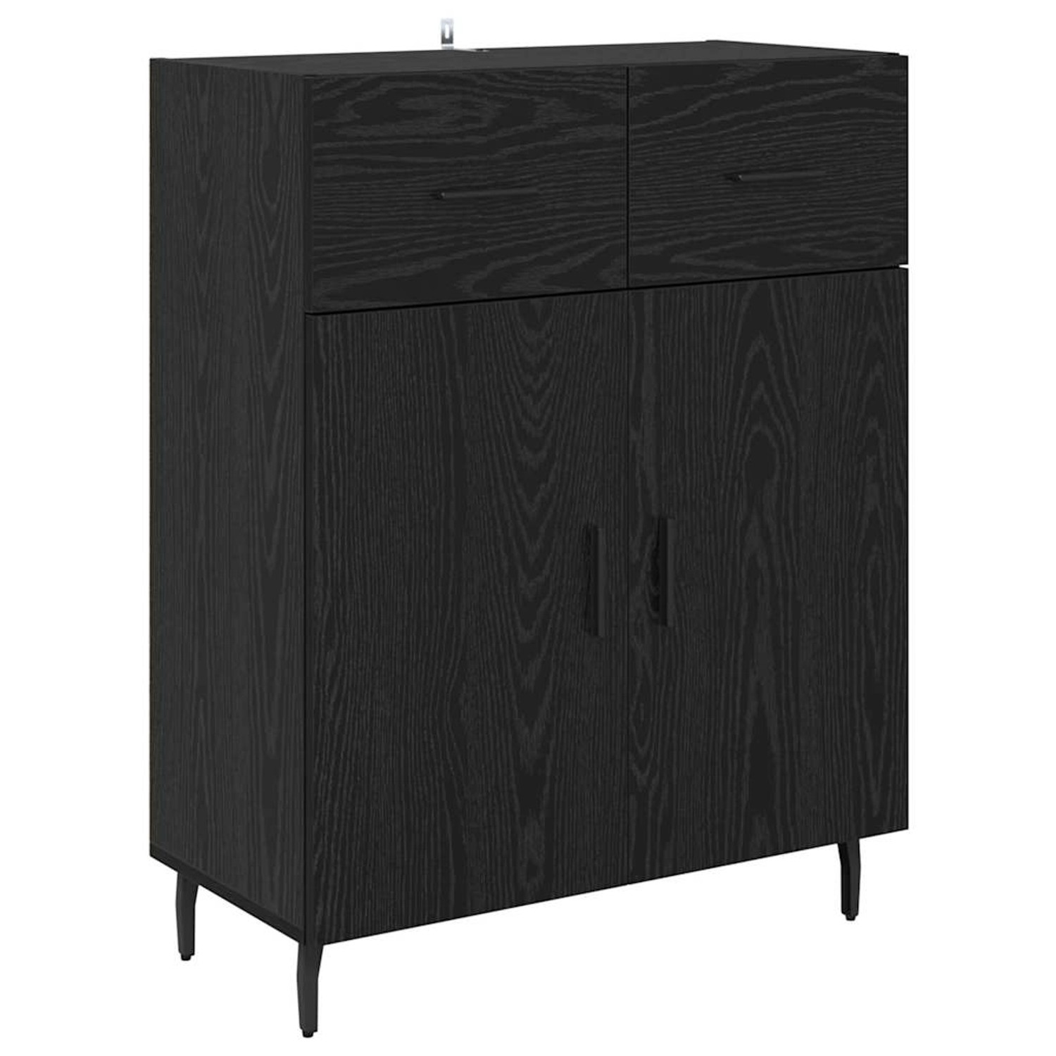 vidaXL Sideboard Schwarz Eichen-Optik 69,5 x 34 x 90 cm Holzwerkstoff 88230 günstig online kaufen