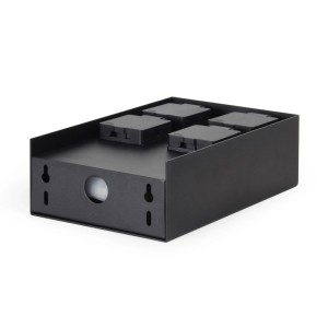 Wiltec Gartensteckdose 4Fach Schwarz Außensteckdose Ip44 Steckdosensäule Steckdose