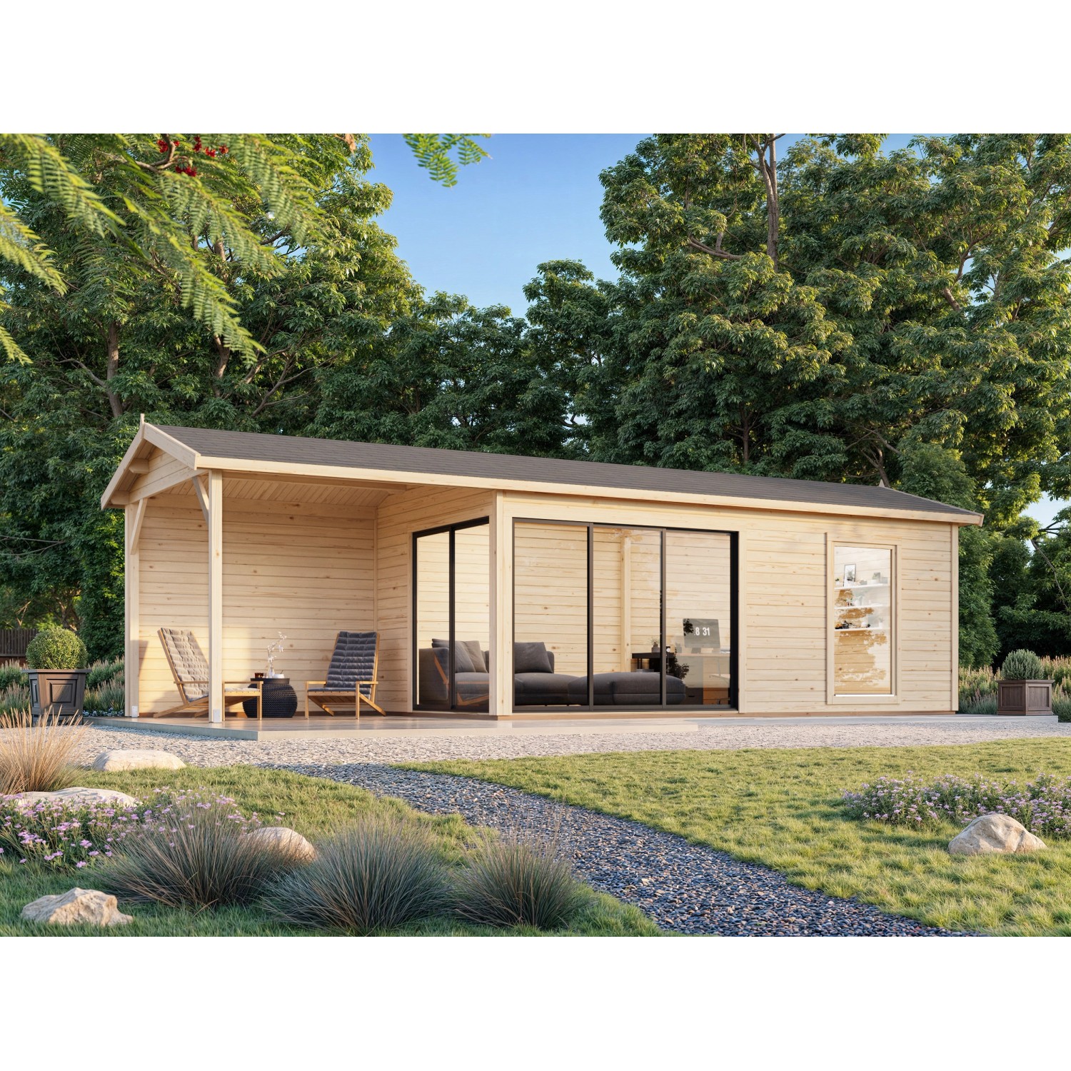 Palmako Gartenhaus Amanda Slide Plus 873 x 300 cm Transparent FSC® günstig online kaufen