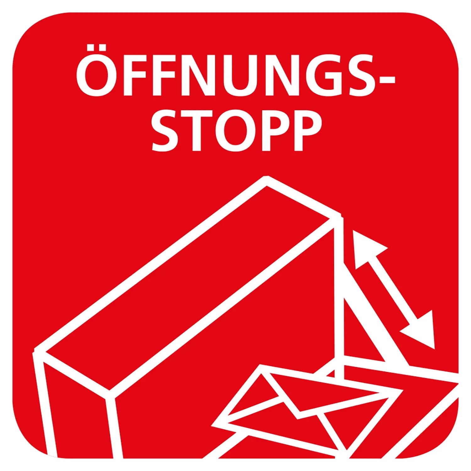 Symbol für Öffnungsstopp-Funktion beim Burg-Wächter Briefkasten.