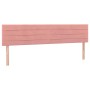 Rosa vidaXL Boxspringbett Kopfteil mit Samtbezug, passend zu Betten 200x200 cm.