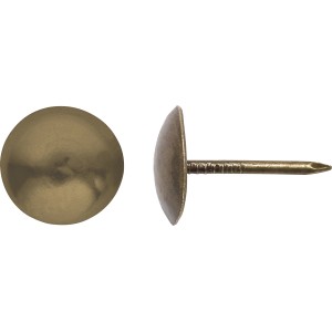 LUX Polsternägel, 9 mm, Altmessing, 40er-Set. Nägel für Polsterarbeiten und Dekostoffe.