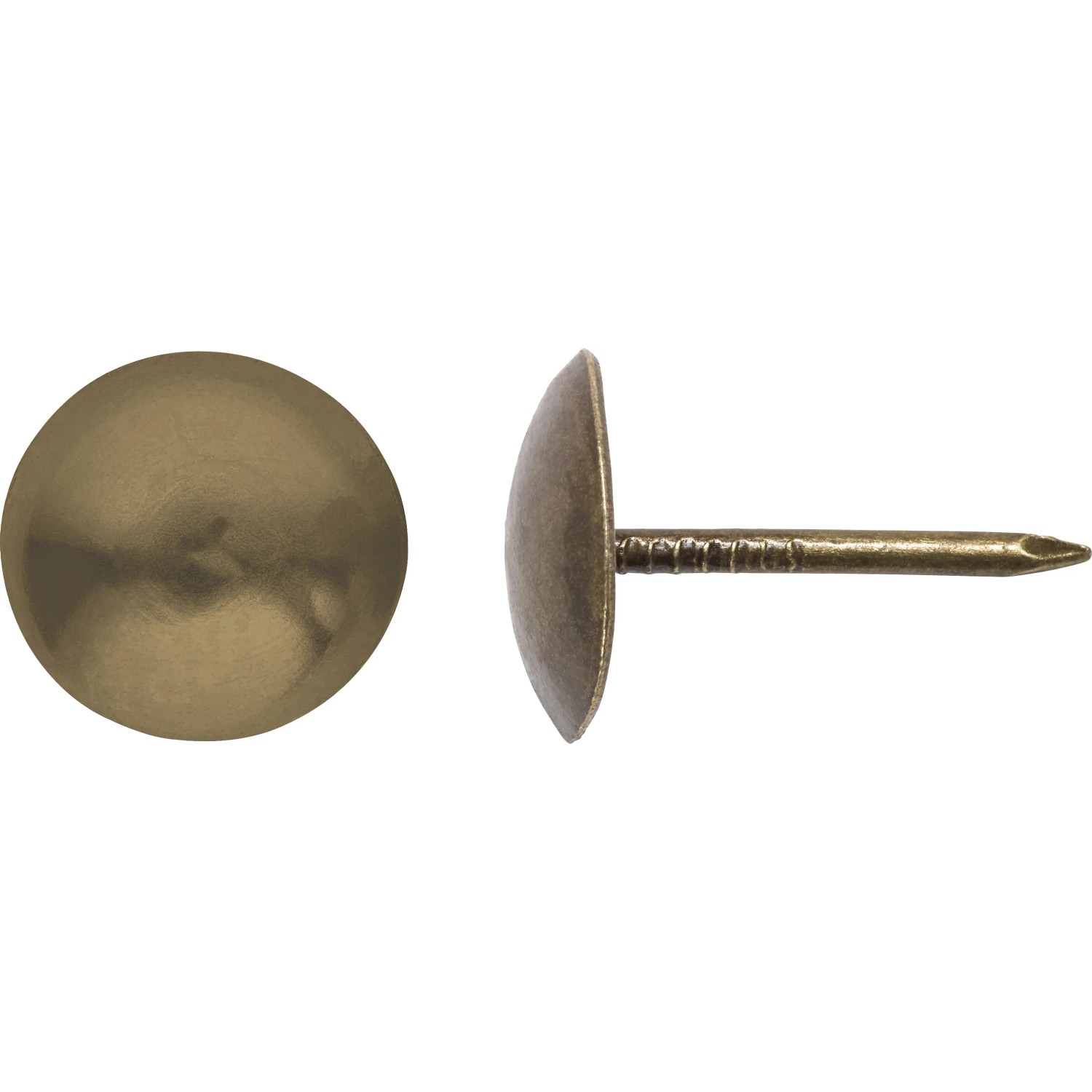 LUX Polsternägel, 9 mm, Altmessing, 40er-Set. Nägel für Polsterarbeiten und Dekostoffe.