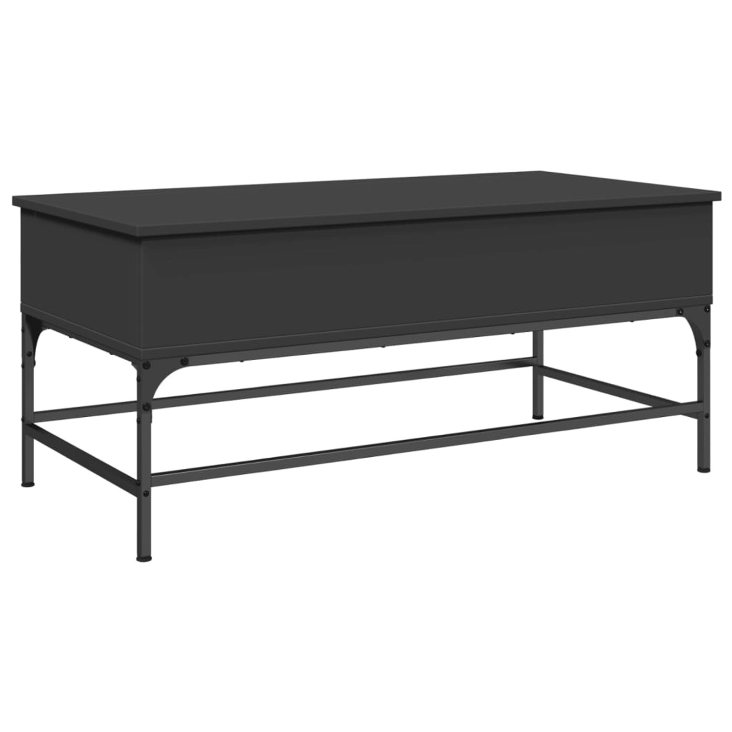 Schwarzer vidaXL Couchtisch (100x50x45 cm) aus Holzwerkstoff und Metall.