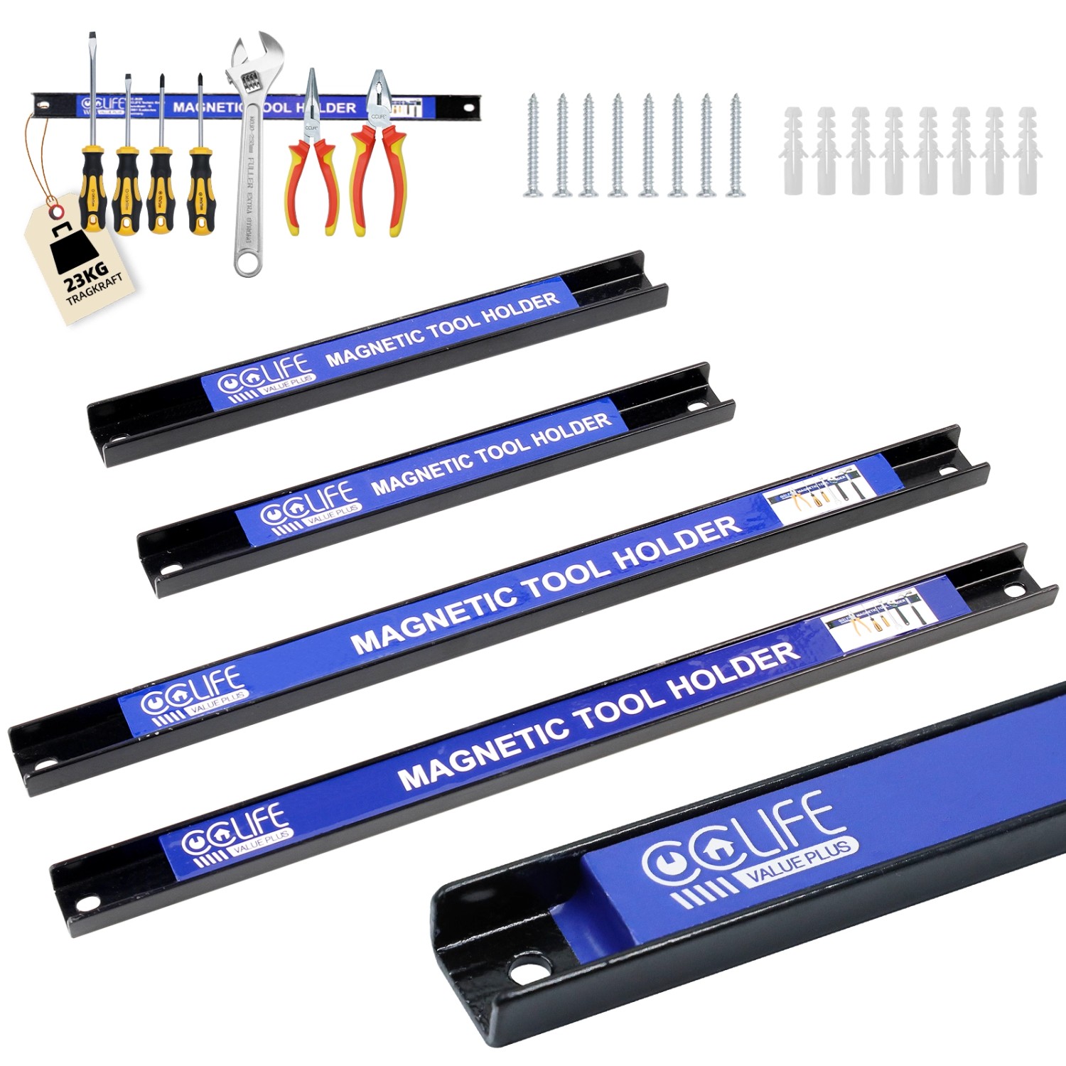 CCLIFE 4tlg Magnetleiste Werkzeug 37cm 15kg und 23cm 9kg Magnetschiene Magn günstig online kaufen