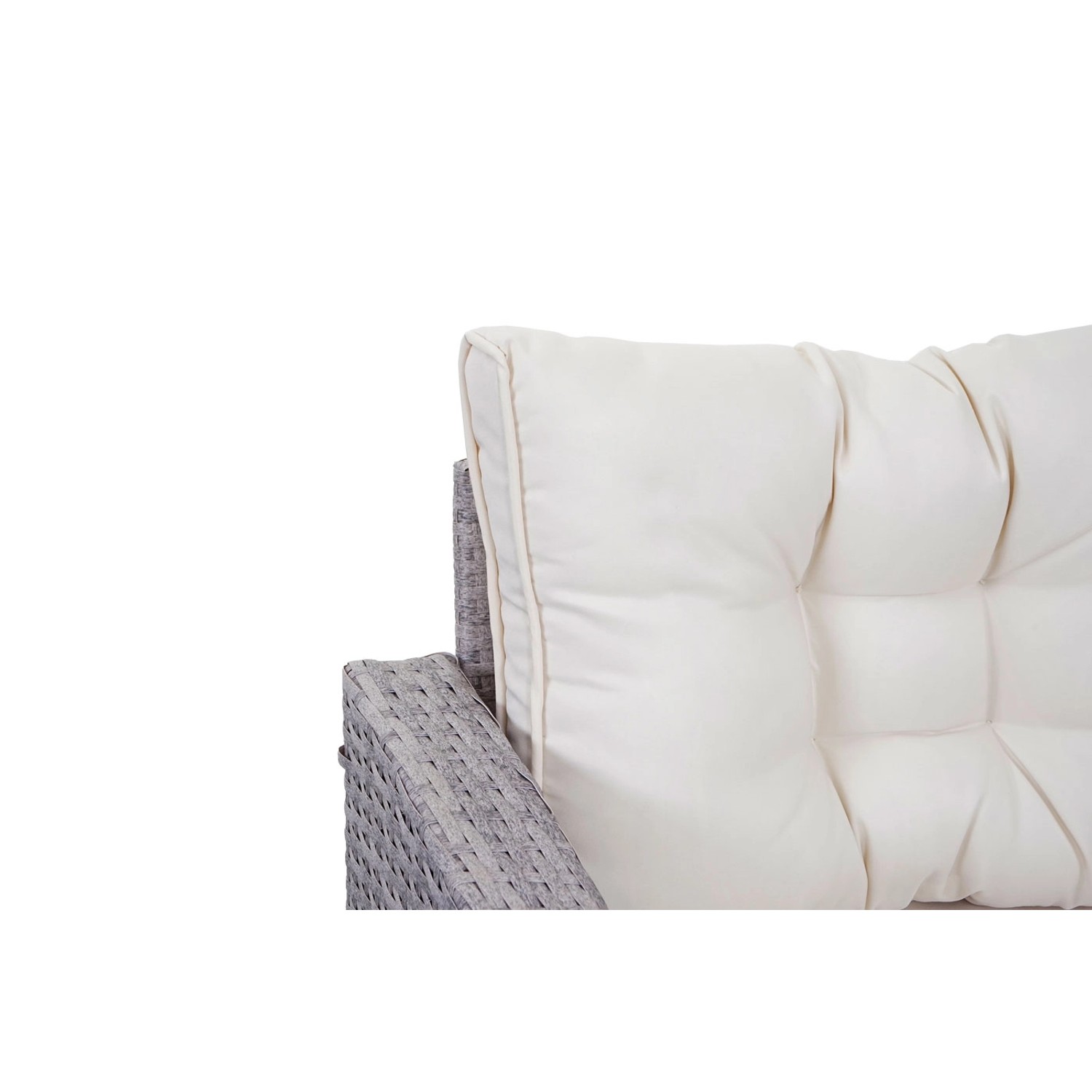 MCW Poly-Rattan-Garnitur A29 Hellgrau Kissen Creme mit Bank_9