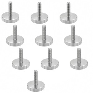 10 SOTECH Rändelschrauben M5x30 mm aus Edelstahl V2A, flache Ausführung, geriffelter Kopf, für Maschinenbau & DIY.