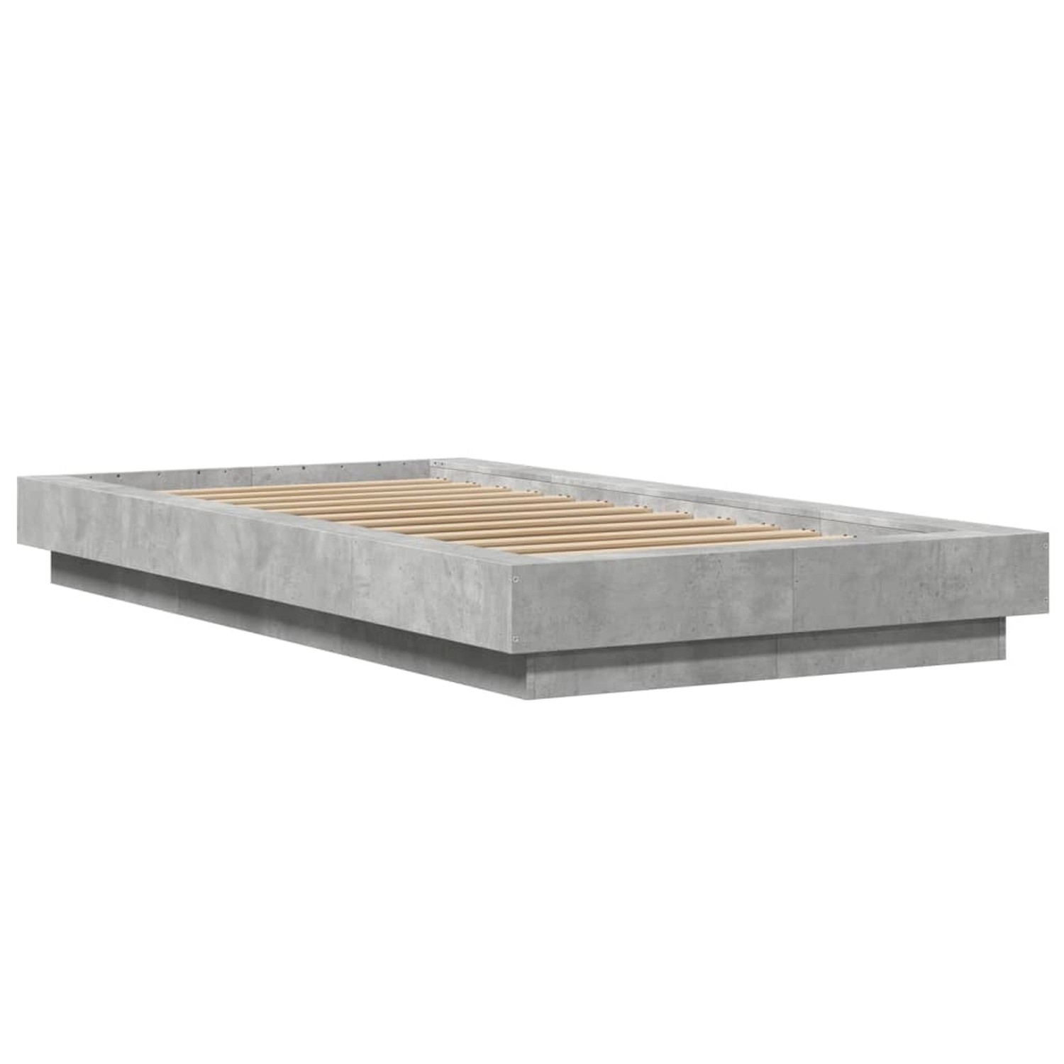 vidaXL Bettgestell mit LED Betongrau 90x190 cm Holzwerkstoff 3281150 günstig online kaufen
