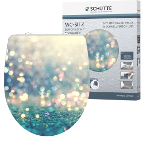 Schütte WC-Sitz Magic Light mit Absenkautomatik und Schnellverschluss, glänzendes Dekor.