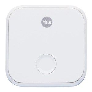 Weiße Yale ConnectX WLAN-Bridge für Linus Smart Lock Fernzugriff.