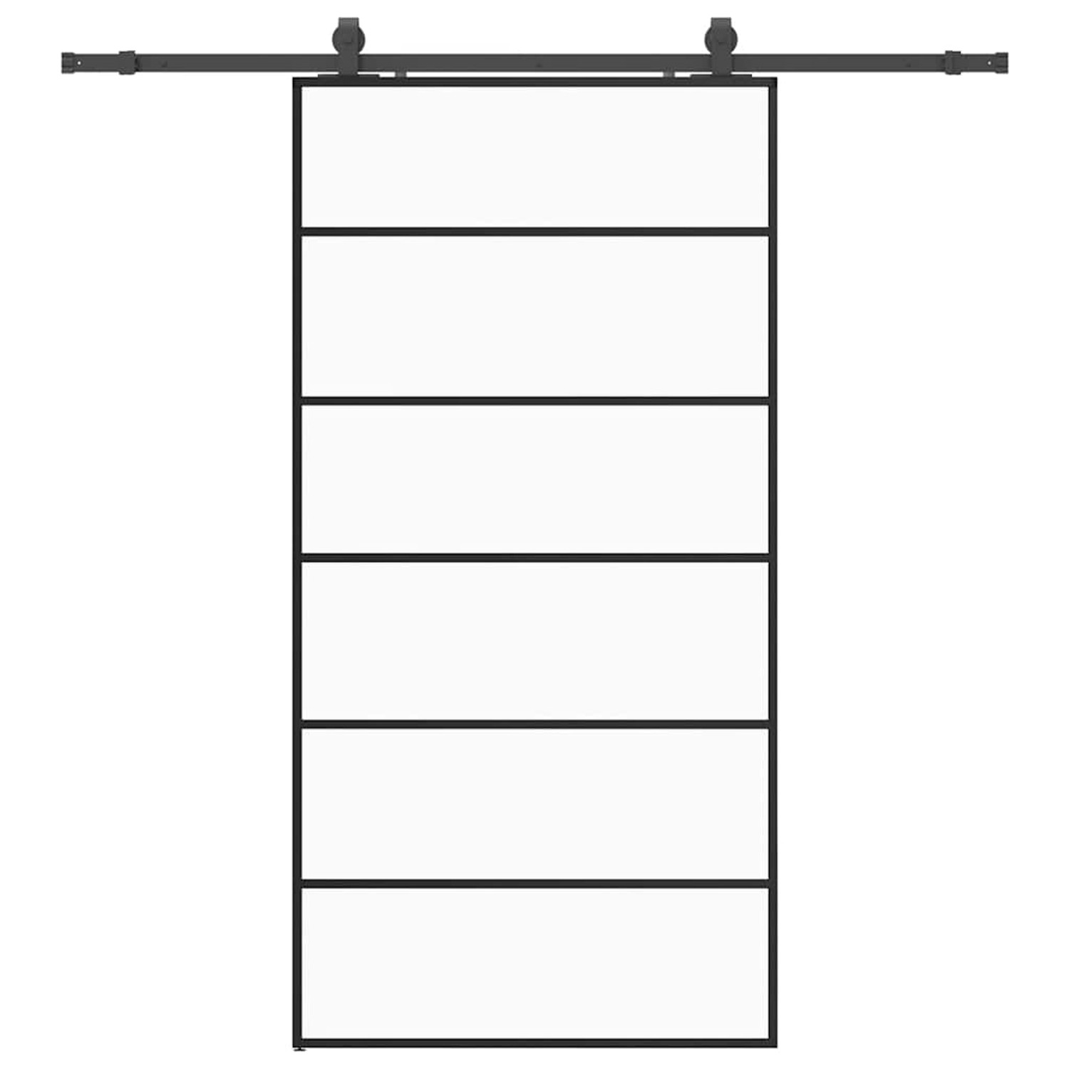 vidaXL Schiebetür mit Beschlag Schwarz 102x205 cm ESG-Glas 3375849 günstig online kaufen