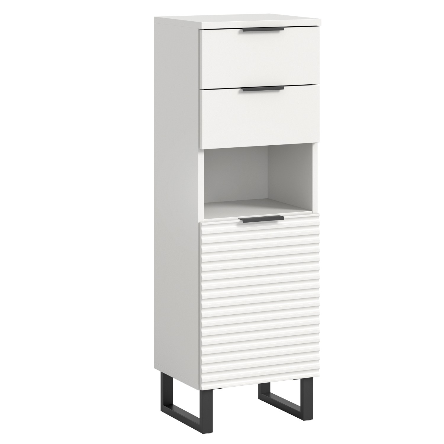 Thumbnail - Standschrank Riff Weiß Nachbildung 110 cm x 35 cm x 34 cm