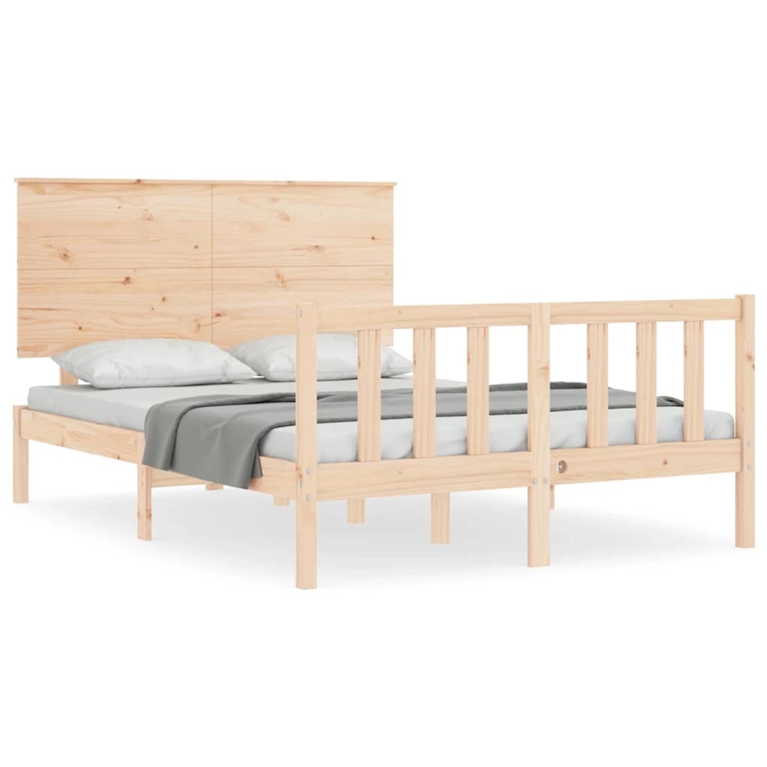 vidaXL Massivholzbett ohne Matratze 140x190 cm Kiefernholz 3193381 günstig online kaufen