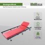TRUTZHOLM Montageliege 100 cm, Werkstattliege mit Rollen und roter Polsterung.