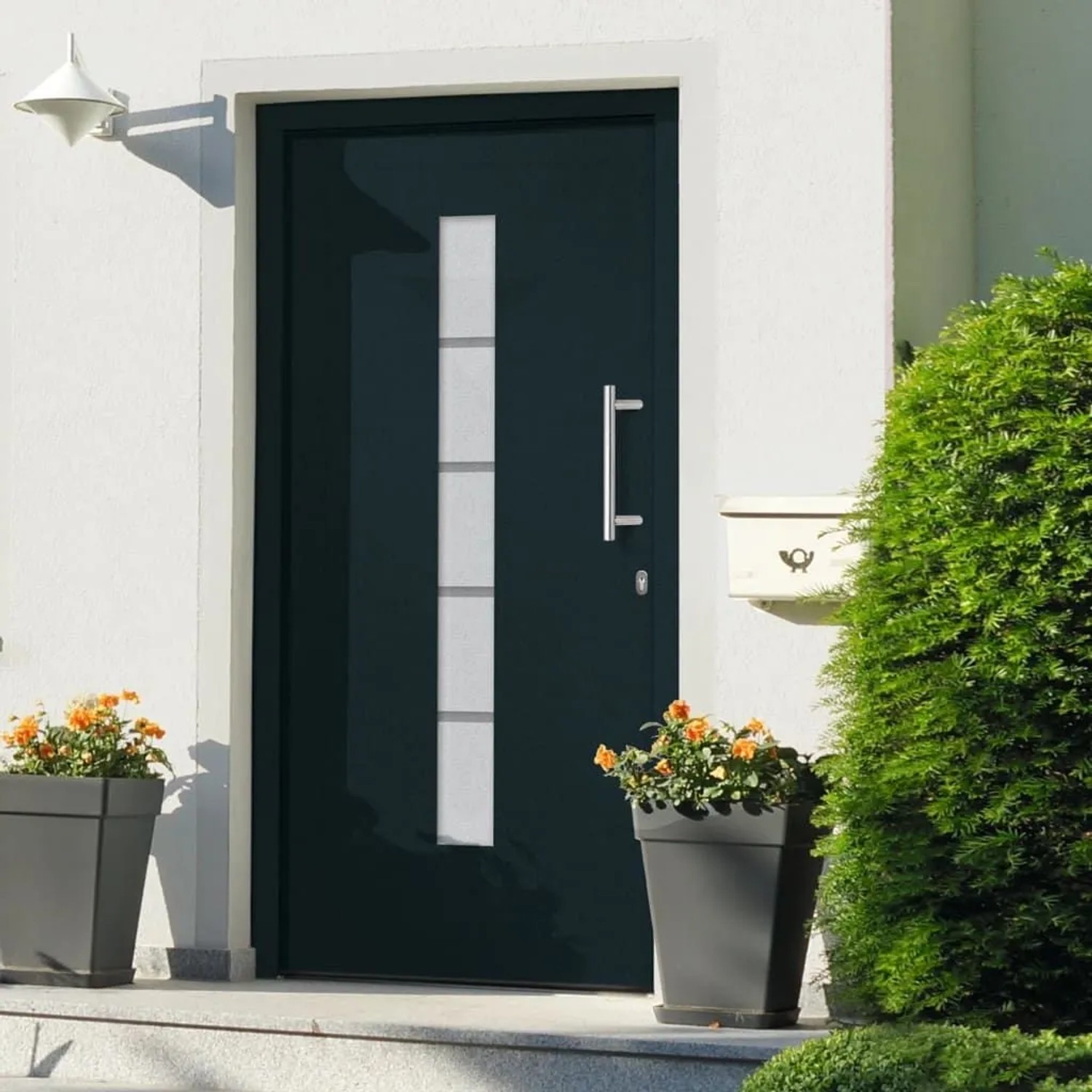 vidaXL Haustür Aluminium und PVC Anthrazit 100x210 cm 3056813