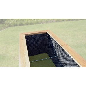 Innenansicht WekaLine Holz-Hochbeet 669 mit Noppenfolie, Naturholz, 81x131x91cm.