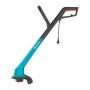 Gardena Elektro-Rasentrimmer SmallCut 300/23 in Türkis und Grau. Rasentrimmer für Rasenkanten und kleine Flächen.