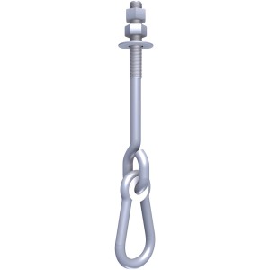 Schaukelhaken Winnetoo aus verzinktem Metall mit Karabiner für sichere Schaukelaufhängung.