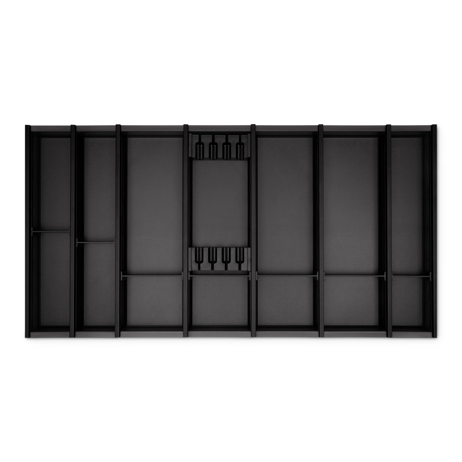 SOTECH Cuisio Besteckeinsatz Höhe 55mm Transluzent Anthrazit mit Messerblock Für Blum Legrabox 473mm Korpusbreite 1000mm