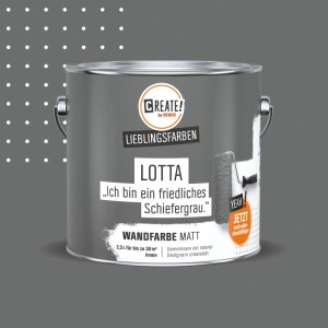 CREATE! by OBI Wandfarbe Lieblingsfarbe Lotta Schiefergrau Matt 2,5 l