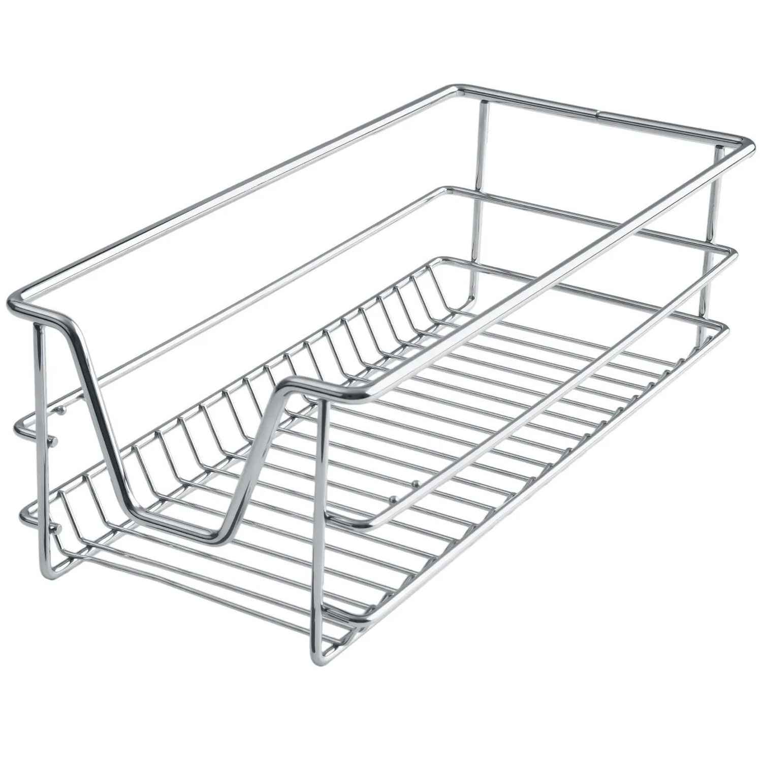 Tectake Teleskopschublade  Verchromt Leichtgängig  Mit Vollauszug  44 x 27 x 14 cm Grau